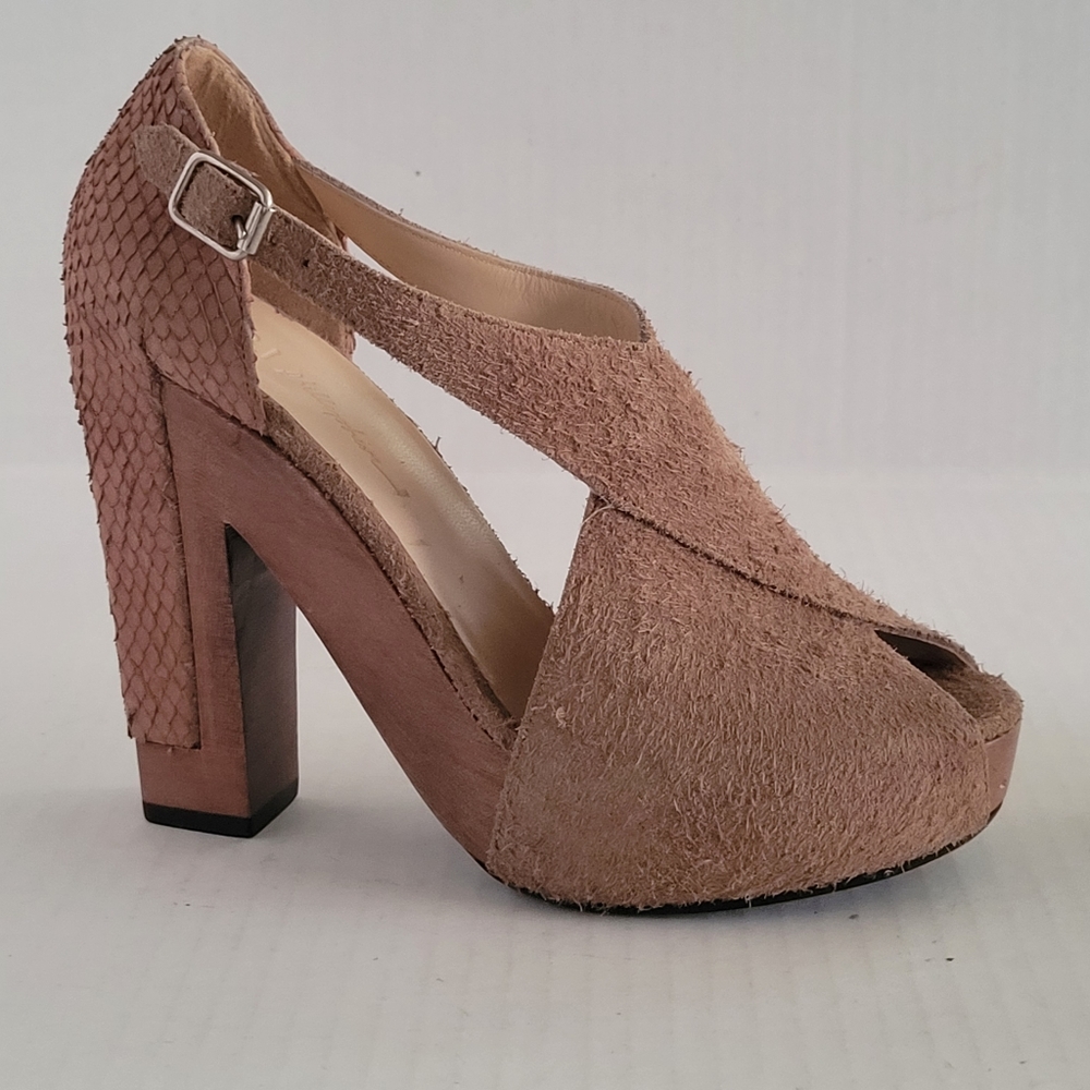 3.1 Phillip Lim Platform Suede  Peep-Toe High Heels Shoes
